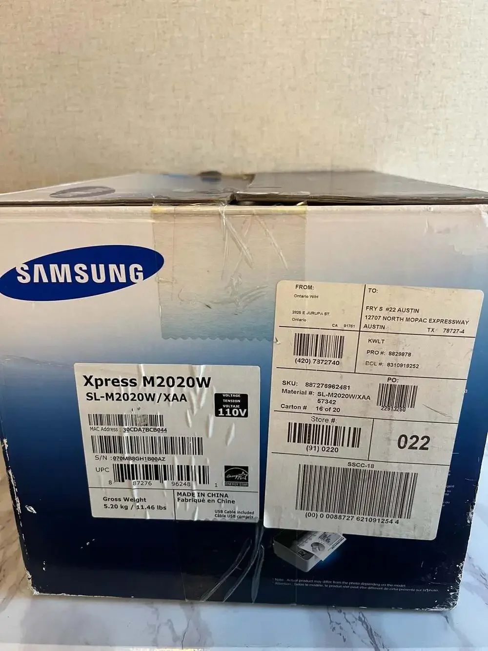 Samsung Xpress M2020W Wireless Monochrome Laser Printer